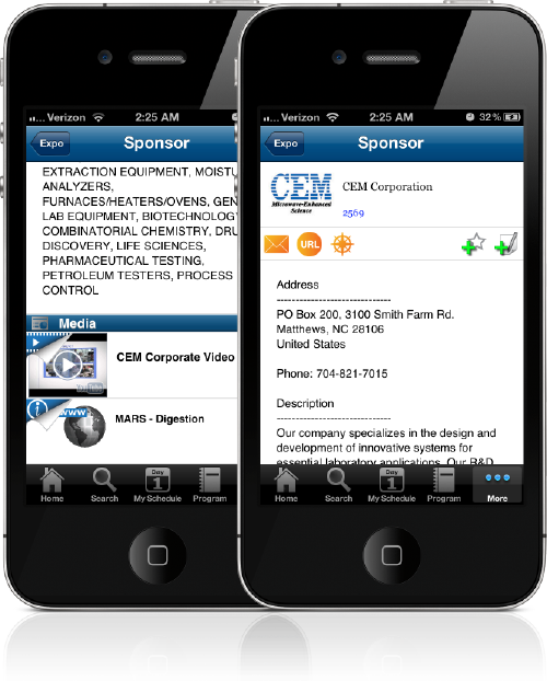 EventPilot conference app exhibitor view