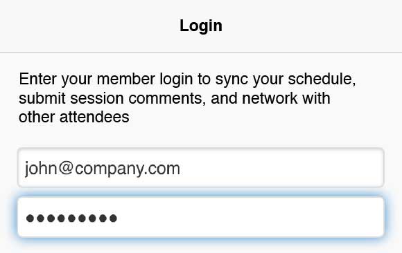 authentication SSO and login for conference app