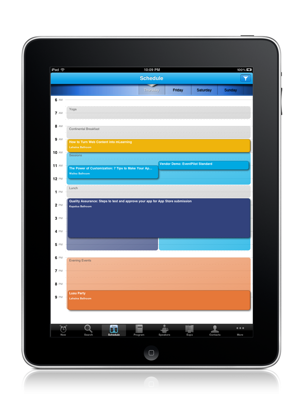 Visual Conference Schedule on iPad - Event Technology by ATIV Software