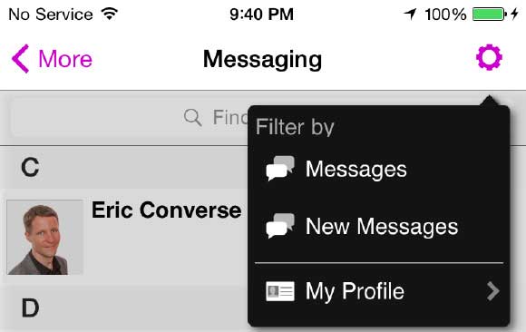 Messaging and networking in event app