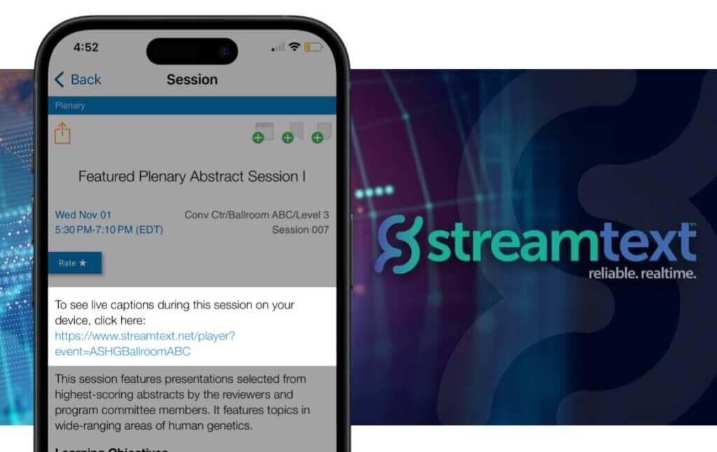 Live captioning at events and conferences via StreamText